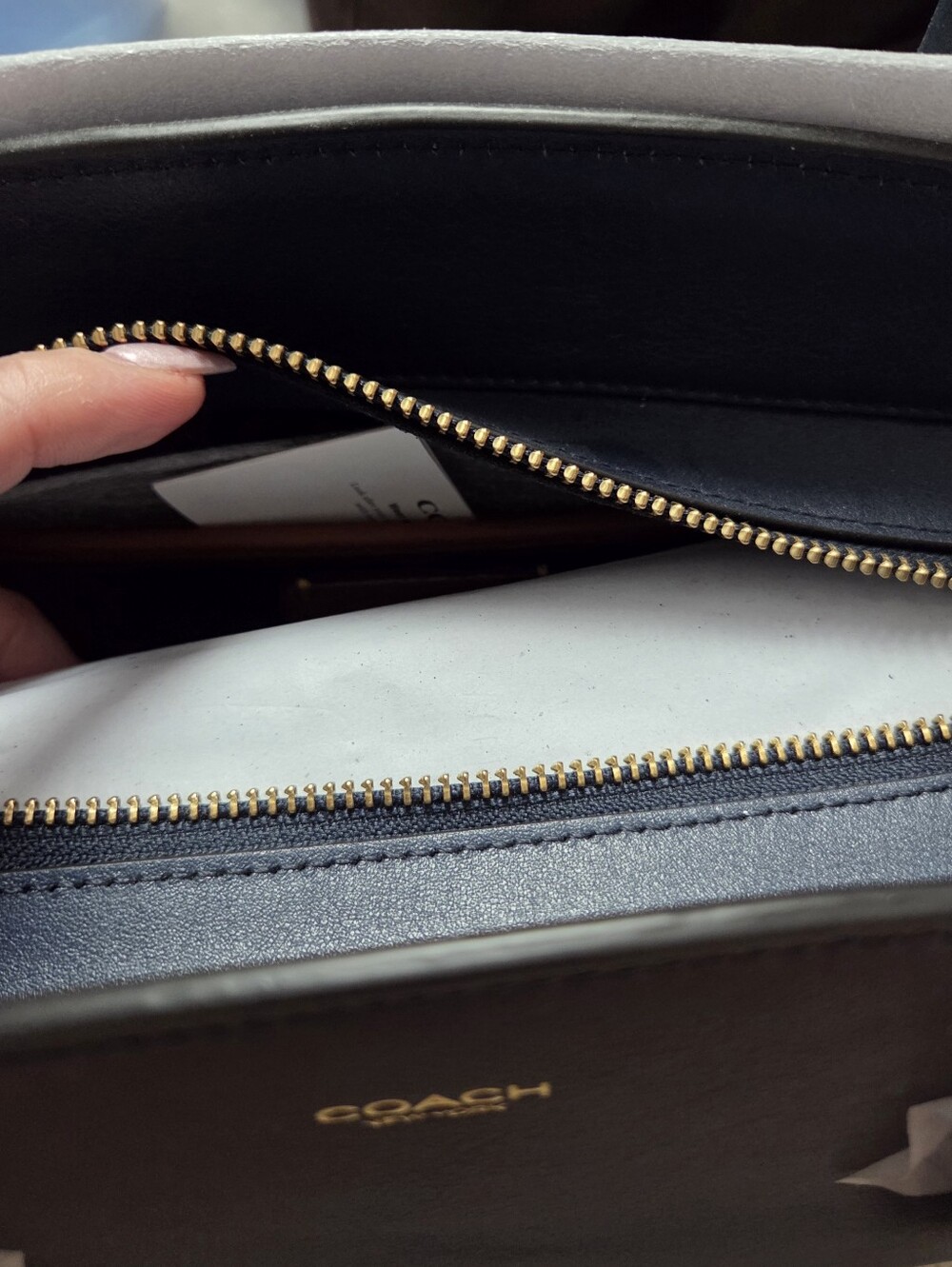 Coach Empire 34-Navy with Gold Hardware - Picture 6 of 10